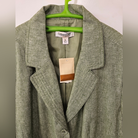 NWT - Linen Blend Coldwater Creek Green Blazer - Size XL - Picture 3 of 10